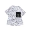 Conjunto de Verano para Niños Nuevo Elegante y Guapo Bebé Niños Estampado Completo Estrella Manga Corta Conjunto de Dos Piezas Ropa Delgada Moderno