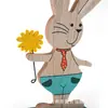 Novos Enfeites de Coelho da Páscoa, Enfeites Decorativos de Madeira, Enfeites de Madeira Estilo Nórdico, Coelhos Coloridos