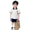 Traje de Estilo Preppy para Niñas Verano 2025 Nueva Ropa para Niños Ropa de Jardín de Infancia Ropa de Presentación Ropa para Hermanos Conjunto Trendy de Dos Piezas