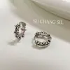 Pendientes de Plata de Ley S925 Su Chuang con Diseño de Margarita Retro Envejecida para Niñas, Personalidad, Flor, Dulce Diseño, Pendientes de Plata Tailandesa