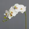 Ornamento de Phalaenopsis con una Mano Decoración del Hogar Sala de Estar Flor Artificial Floricultura Color de Impresión Flor Falsa Lavable