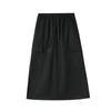 Saia de Workwear Cáqui para Mulheres, Nova Primavera/Verão 2026 Cintura Alta Linha A Emagrecedora Petite Saia Retrô Americana