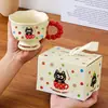 Caneca de cerâmica de desenho animado para drop-shipping, caneca de café de alta estética, presente prático para recém-casados e inauguração de casa, copo de água para eventos corporativos