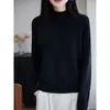 Suéter de Tricô Jacquard Estilo Coreano Novo Outono/Inverno 2026 para Mulheres, Suéter Quente de Gola Alta Meia, Top Camada Base