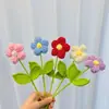 Flor de pompón grande de lana terminada flor tejida a mano decoración moderna para oficina en casa regalo navideño flor de lana transfronterizo