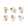 Miniatura de Paisaje Dibujos Animados Gato de la Fortuna Figura, Decoración de Casa de Muñecas Accesorio DIY, Adorno de Escritorio