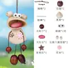Kit de material para pingente de boneca de casca de fruta com tema de floresta natural, enfeite de sapo alienígena de boca grande, conjunto de artesanato DIY fofo e relaxante