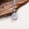 Pendientes de Moda de Gama Alta Populares Octagonales Corte Rosa Milenio Pendiente Colgante de Flor de Zirconia Rosa Púrpura para Mujer