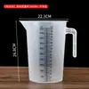 Taza medidora de plástico PP apilable con báscula de grado alimenticio de gran capacidad 5000 ml barril medidor con tapa comercial nuevo
