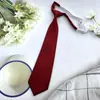 Jk Gravata Lisa Original em Sarja Estilo College Básico Escolar para Estudantes Camisa Versátil Vinho Café