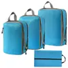 Conjunto de Compressão para Armazenamento de Viagem com 7 Peças para Roupas Sapatos Higiene Pessoal Cosméticos Sacos de Armazenamento Sacos Impermeáveis Armazenamento Portátil