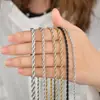 Aço Inoxidável Moda Hip Hop Galvanizado Corda Torcida Colar Unissex Corrente de Lã Corrente de Joias Personalização