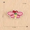Pegatina de Tela Bordada por Computadora Etiqueta Bordada Arcoíris Cereza Mariposa Manzana Parche Accesorios para Ropa Infantil Accesorios