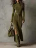 2025 En Stock Alta Calidad Cachemir Doble Cara Nueva Moda Otoñal Europea y Americana Elegante Cremallera Cuello Alto Chaqueta