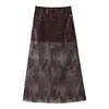 Falda Sexy de Malla Transparente de Cintura Alta Bordada con Lentejuelas, Estilo Europeo y Americano, Nueva de Primavera 2026, Exquisita de Gama Alta