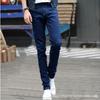 Jeans Masculino de Primavera e Outono Estilo Coreano Stretch Ajuste Slim Perna Pequena Calças Casuais Calças Longas de Trabalho Masculinas com Stretch