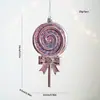 Colgante de plástico rosa, colgante de ciervo colorido, colgante de árbol de Navidad, caramelo piruleta, decoraciones de corona de Navidad