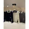 Nuevo Suéter de Punto para Mujer Otoño/Invierno 2026 Estilo Universitario Bordado Cuello Polo Manga Larga Holgado Casual
