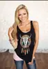 Comercio electrónico transfronterizo Amazon Camiseta sin mangas estampada estilo étnico nuevo para mujer con estampado de cabeza de buey