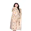 Pijama de lã coral feminino inverno menina doce cor bolinhas flanela capuz camisola plus size roupas para casa camisola