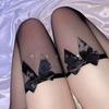 Meias de verão ultrafinas doce acima do joelho puro desejo laço branco menina fofa japonesa alta transparência sexy meias para mulheres