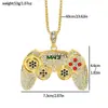Chapado Eléctrico Personalizado Aleación de Fundición a Presión Ecológica Collar con Incrustaciones de Diamante Controlador de Juego Creativo Joyería Venta Directa de Fábrica Fuente