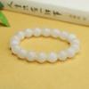 Pulsera de Jade de Seda Dorada Natural Ai Yu Pulsera de Perlas Redondas de Jade Blanco Joyería Vintage Fábrica al por Mayor Dropshipping S3121407