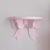 Prateleira de Parede para Decoração de Quarto Feminino, Sem Furos Rosa Estilo Japonês Rack de Armazenamento de Parede Bow Soft Girl
