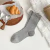 Calcetines de Algodón de Seda Natural para Mujer, Estilo Delgado para Primavera y Verano, Ultra Suaves, Sin Costuras, Color Sólido, Media Pantorrilla, Puño Suelto, Calcetines de Mujer de Colores Caramelo