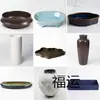 Recipiente para Flores, Plato Redondo, Recipiente Estilo Japonés, Maceta, Jarrón de Cerámica Estilo Chino para Arreglo Floral, Pieza Decorativa, Plato para Flores Ikebana