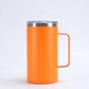 Taza de 24 oz con asa de plástico rociado personalizada, taza de oficina, acero inoxidable 304, portátil para exteriores, taza para coche