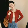 Cárdigan de punto retro con forma de corazón y hebilla dorada pequeña, estilo japonés y coreano, para mujer, una prenda de abrigo de moda para otoño/invierno, perfecta para capas casuales.
