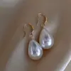Brincos de pérola oval com pingente de gota d'água Amazon AliExpress brincos de noiva