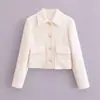 Comércio exterior atacado de roupas femininas 2024 outono novo estilo pequeno gola redonda curta jaqueta de um botão terno saia