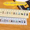 Dinastia histórica chinesa governante, régua reta de desenho animado para estudantes, régua de acrílico, material escolar de aprendizado de linha do tempo, fofo e divertido