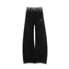 Estilo callejero americano, mezclilla cruda con diseño de estrella, pantalones de mezclilla holgados, unisex, corte limpio, pantalones largos rectos holgados, modernos