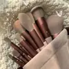 Verde Matcha 13 brocha de maquillaje cuatro estaciones verde cerdas de alto brillo súper suave set de brochas de maquillaje brocha de branquias brocha para polvo rojo reparación