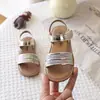Sandalias de Verano para Niñas, Sandalias Infantiles Brillantes de Punta Abierta, Zapatos de Princesa Ligeros Antideslizantes, Zapatos de Playa de Suela Suave para Niñas