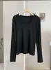 KEKEZOON Cuello de Huevo de Ganso Color Sólido Manga Larga Casual Camiseta para Mujer Otoño/Invierno Adelgazante Capa Base Superior 9404