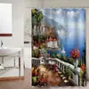 Cortina de Ducha Amazon Nueva Decoración de Baño Transfronteriza Tela Estilo Europeo Nuevo Poliéster Estampado Cortina Divisoria Cortina de Ducha Zhejiang