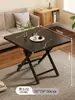 Mesa plegable, Mesa de comedor para uso doméstico, Mesa para apartamentos pequeños, Mesa redonda simple, Mesa portátil para viviendas de alquiler, Mesa portátil para exteriores para montar puestos, Mesa cuadrada para comer