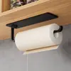 Estante de Almacenamiento para Film de Cocina Montado en la Pared, Portarrollos de Papel sin Taladro, Toallero Doméstico para Baño
