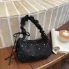 Bolso de Hombro Plegable Estilo Dulce Transfronterizo de Gran Capacidad, Bolso Estilo Empanada Elegante para el Viaje Diario, Bolso de Hombro para Debajo del Brazo con Tejido Estampado de Estrellas