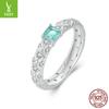 Anillo plateado Ziyun verde elegante suave para mujer europeo y americano retro encaje plata esterlina s925 anillo pulsera al por mayor