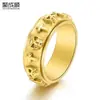 Fuente de Amazon anillo giratorio de acero de titanio con calavera y cruz calavera accesorios de anillo de joyería de comercio exterior retro para hombre