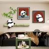 Pintura Decorativa para Sala de Estar de Arte de Nicho, Plantas Verdes Simuladas, Pintura para Pared de Fondo de Sofá, Pintura Divertida de Dibujos Animados para Colgar en la Habitación de Niños