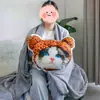 Almohada Manta Dos en Uno Imprimible Mascota Gato y Perro Almohada Foto Logotipo Siesta Abrazo Compañía Regalo Promocional Corporativo
