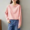 Blusa Branca de Manga Curta para Mulheres, Nova T-shirt de Algodão Puro 2026 com Ombro Normal, Blusa Solta da Moda Plus Size
