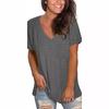 Camisetas Personalizadas para Comércio Transfronteiriço, Camisetas Femininas de Manga Curta com Decote em V, Aceitando Pedidos Personalizados para Pequenos Lotes, Oem com Desenhos e Amostras Fornecidos