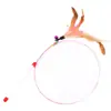 Juguete para Gatos Caña de Pescar para Gatos Juguete de Plumas para Gatos Juguete para Gatos Alta Resistencia Pluma Bicolor Cable de Acero Gato Burlador